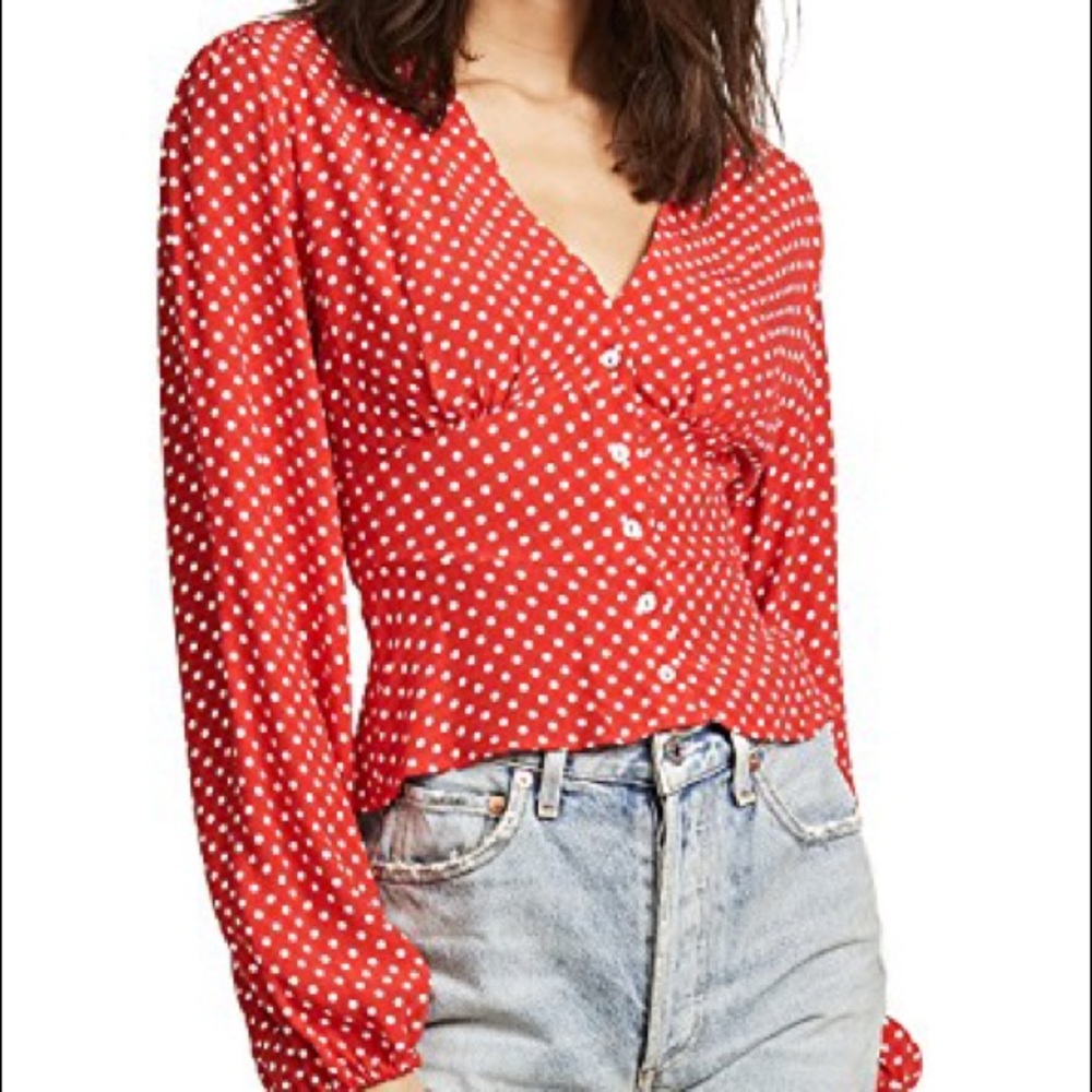 Free People Polka Dot Blouse